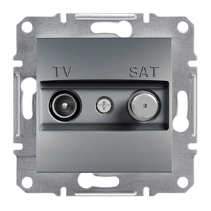 Розетка TV-SAT проходная (8 dB) сталь ASFORA Schneider Electric